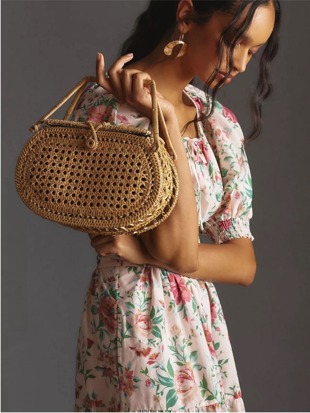 NWT Anthropologie Cotton The Somerset Puff Sleeve Floral Midi Dress Size M - Picture 14 of 14